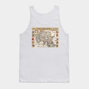 Henricus Hondius - Asia Map Circa 1631 -  Ancient Maps Tank Top